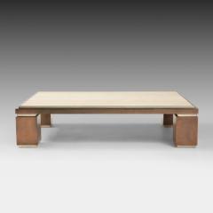  Belgo Chrome Travertine and Brass Coffee Table by Belgo Chrom - 2303768