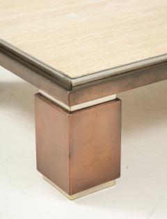  Belgo Chrome Travertine and Brass Coffee Table by Belgo Chrom - 2303800