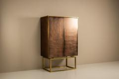  Belgochrom Belgochrom Bronze Brushed Cabinet with Brass Base 1980s - 4473640