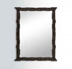  Benediko Fractal Sculptural Wall Mirror in Bronze Plaster Customizable Handcrafted - 4234825