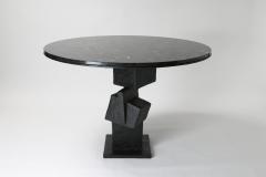  Benediko Modern Cubus Center Table Handcrafted in Black Plaster with Marble Top - 4563626