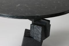  Benediko Modern Cubus Center Table Handcrafted in Black Plaster with Marble Top - 4563629