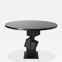  Benediko Modern Cubus Center Table Handcrafted in Black Plaster with Marble Top - 4566094
