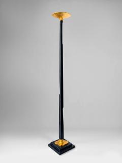  Benediko Pantheon Floor Lamp in Black Plaster Finish with 23K Yellow Gold - 3809597