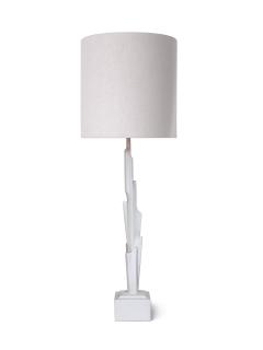  Benediko Sculptural White Plaster Linea Table Lamp - 3809573