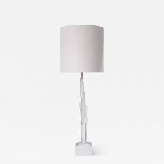  Benediko Sculptural White Plaster Linea Table Lamp - 3846566