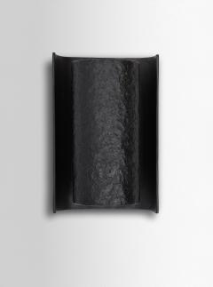  Benediko Small Galba III Wall Sconce in Black Plaster with Knifed Finish - 4398351