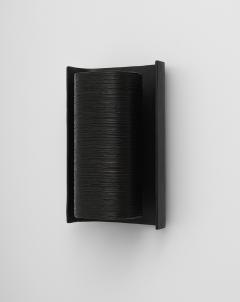  Benediko Small Galba III Wall Sconce in Black Plaster with Linear Relief Finish - 4398360