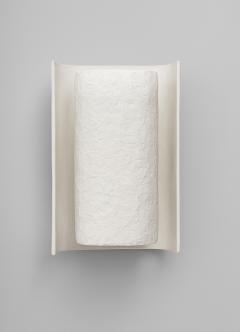  Benediko Small Galba III Wall Sconce in Black Plaster with Linear Relief Finish - 4398364