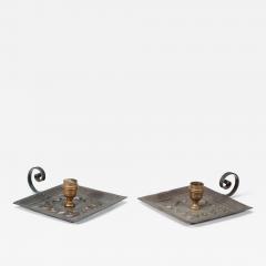  Benham Froud Benham Froud London A Pair of Arts Crafts Copper Night Candle Holders - 4205652