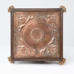  Benham Froud Benham Froud attri An Arts Crafts copper and oak teapot stand or trivet - 4188619