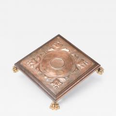  Benham Froud Benham Froud attri An Arts Crafts copper and oak teapot stand or trivet - 4234536