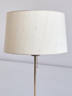  Bergboms Bergboms B 024 Brass Table Lamp with Beige Silk Shade Sweden 1960s - 2198748