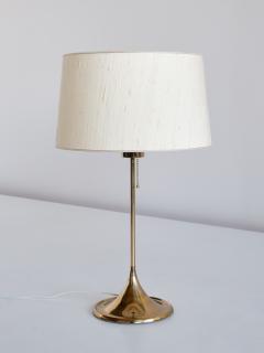  Bergboms Bergboms B 024 Brass Table Lamp with Beige Silk Shade Sweden 1960s - 2198750