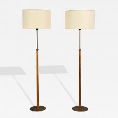  Bergboms Eje Ahlgren Bergboms Floor Lamps Teak Polished Brass Sweden 1950s - 4484217