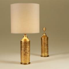  Bergboms Pair of 1960s Swedish gold ceramic table lamps from Bitossi by Bergboms - 2896998