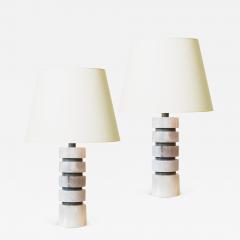  Bergboms Pair of Art Deco Inspired Marble Table Lamps by Bergboms Co  - 3401481