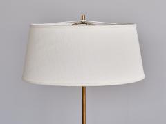  Bergboms Pair of Bergboms G 31 Floor Lamps in Brass Leather and Linen Sweden 1940s - 3327154