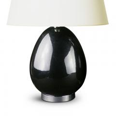  Bergboms Pair of Black Opaline Glass Lamps by Bergboms Co  - 3604627