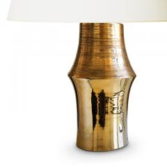  Bergboms Pair of Gold Luster Glazed Lamps by Bitossi for Bergboms Co  - 3375558