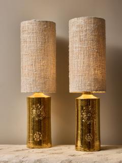  Bergboms Pair of Golden Ceramic Table Lamp by Bergboms - 3573907