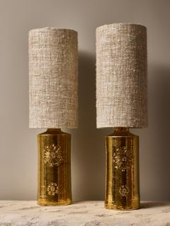  Bergboms Pair of Golden Ceramic Table Lamp by Bergboms - 3573908