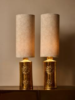  Bergboms Pair of Golden Ceramic Table Lamp by Bergboms - 4693400