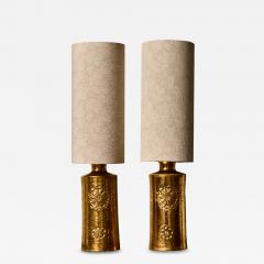 Bergboms Pair of Golden Ceramic Table Lamp by Bergboms - 4713832