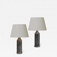  Bergboms Pair of Lamps With Intaglio Design in Gray by Bitossi for Bergbomns - 841301