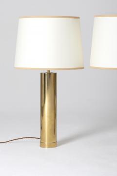  Bergboms Pair of Large Midcentury Brass Table Lamps by Bergbom - 1451296