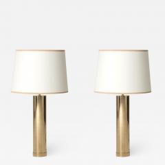  Bergboms Pair of Large Midcentury Brass Table Lamps by Bergbom - 1453334