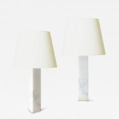  Bergboms Pair of Marble Pedestal Table Lamps by Bergboms Co  - 3494421