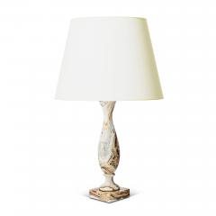  Bergboms Pair of Neoclassical Figured Onyx Lamps by Bergboms Co  - 3255906