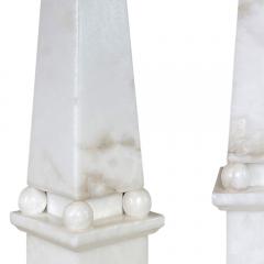  Bergboms Pair of Neoclassical Obelisk Form Alabaster Lamps Attrib Bergboms - 3011774