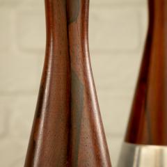  Bergboms Pair of Rosewood and Aluminium Table Lamps by Bergboms Sweden 1950s - 4705066
