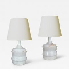  Bergboms Pair of Sculptural Table Lamps in Alabaster Attributed to Bergboms Co  - 3706350