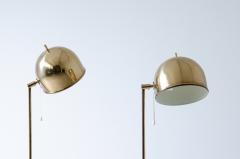  Bergboms Pair of rare Swedish floor lamps in brass with adjustable shade - 2434577