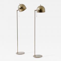  Bergboms Pair of rare Swedish floor lamps in brass with adjustable shade - 2440562