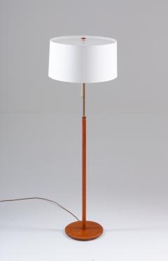  Bergboms Scandinavian Midcentury Floor Lamp in Brass and Leather by Bergboms Sweden - 1181687