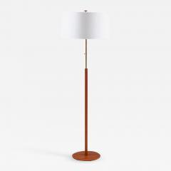  Bergboms Scandinavian Midcentury Floor Lamp in Brass and Leather by Bergboms Sweden - 1181764