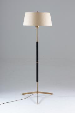  Bergboms Scandinavian Midcentury Floor Lamp in Brass and Wood by Bergboms Sweden - 1384451