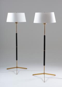  Bergboms Scandinavian Midcentury Floor Lamps in Brass and Wood by Bergboms Sweden - 1181700