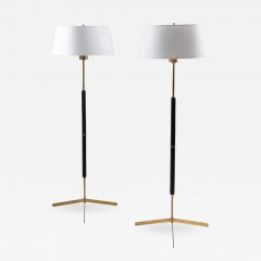  Bergboms Scandinavian Midcentury Floor Lamps in Brass and Wood by Bergboms Sweden - 1181765