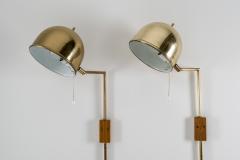  Bergboms Scandinavian Midcentury Wall Lamps in Brass by Bergboms Sweden - 851222