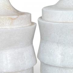  Bergboms Sculptural Pair of Table Lamps in Alabaster Attributed to Bergboms - 3631326