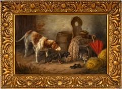  Bernard De Gempt Antique Oil Painting of Dogs by Bernard De Gempt - 3952567