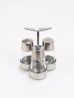  Berndorfer Metallwarenfabrik Marianne Denzel Salt And Pepper Menage Condiment Set Berndorf Austria 1960s - 4064412