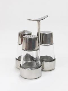  Berndorfer Metallwarenfabrik Marianne Denzel Salt And Pepper Menage Condiment Set Berndorf Austria 1960s - 4064431