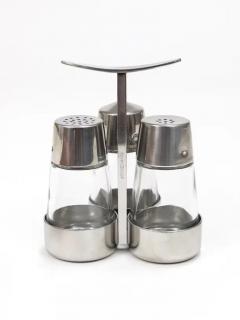  Berndorfer Metallwarenfabrik Marianne Denzel Salt And Pepper Menage Condiment Set Berndorf Austria 1960s - 4064433