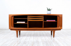  Bernhard Pedersen and S n Danish Modern Tambour Door Teak Credenza by Bernhard Pedersen Son - 2748379